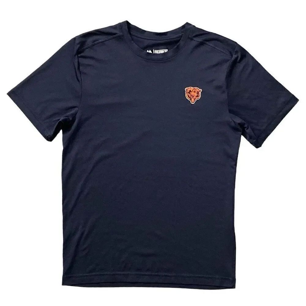 Majestic Evolution Tee Cool Base Men’s Navy Chicago Bears Short Sleeve Top Small